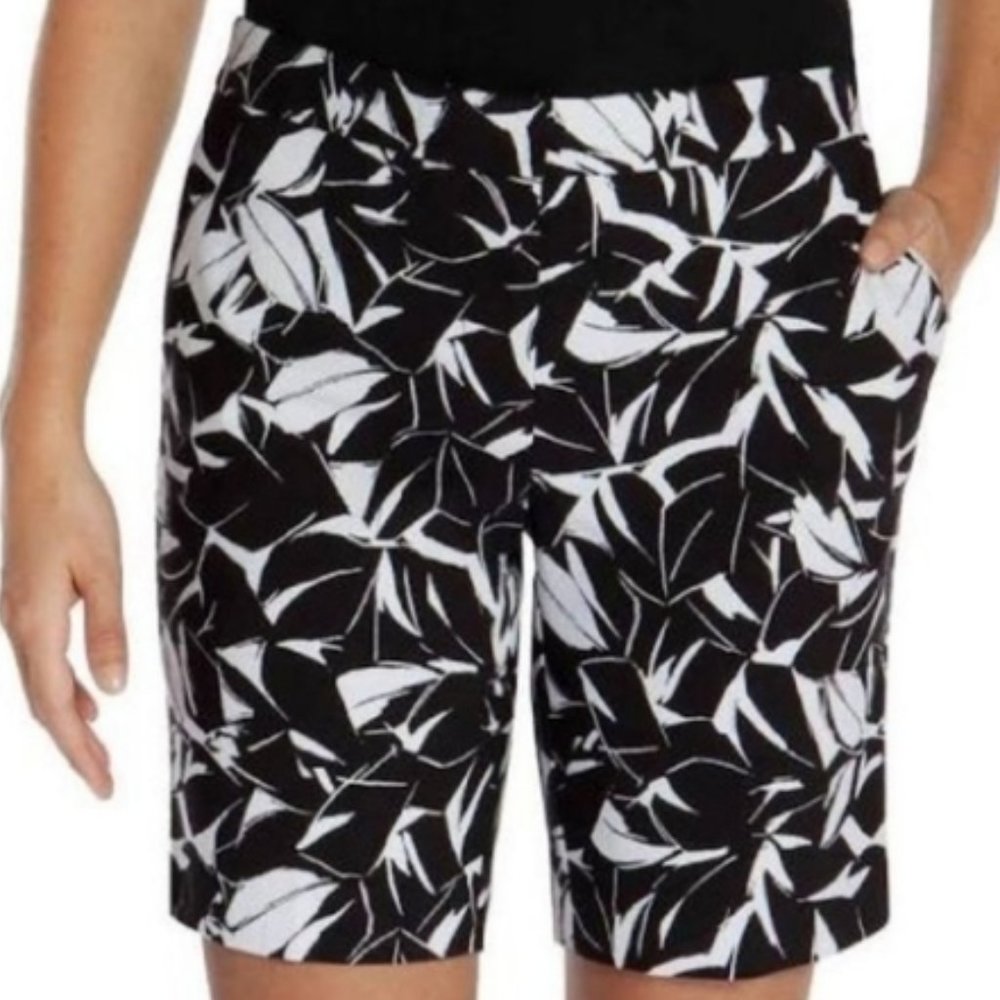 Mario Serrani Stretchy Tummy Control Tropical Bermuda Shorts